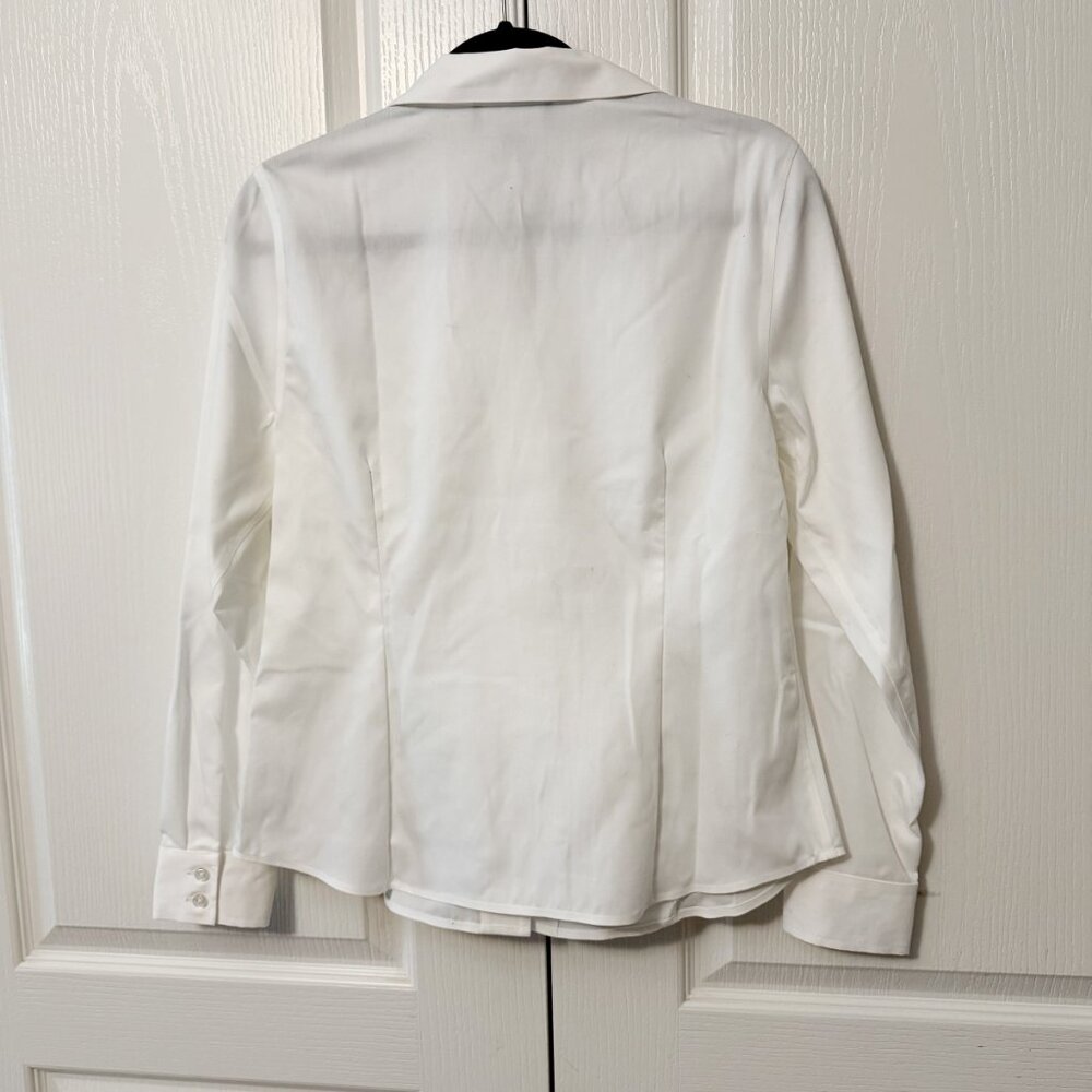 Jones New York Signature No Iron Tailored Blouse Size M White - Picture 4 of 4